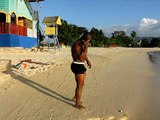 Donovan excercising dancing and acting up on Aquasol Beach in Jamaica_March 22 2011.AVI