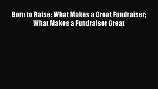 Read Born to Raise: What Makes a Great Fundraiser What Makes a Fundraiser Great Ebook Free