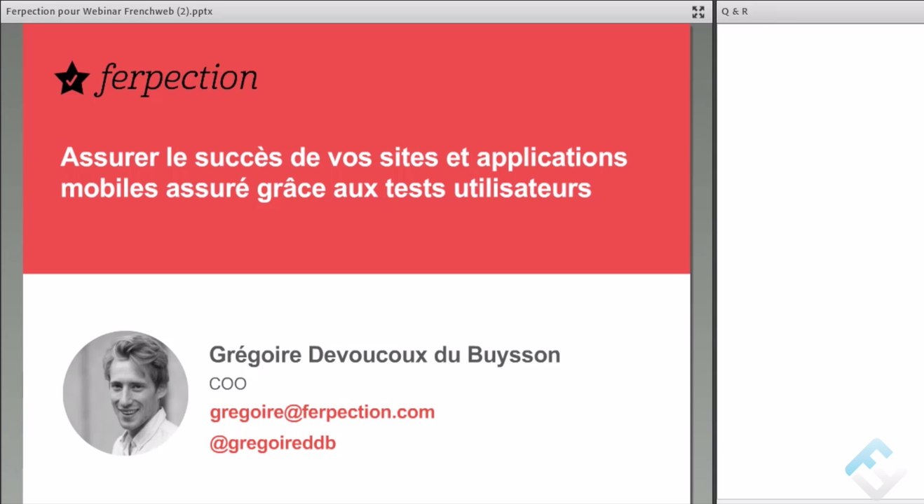 Ferpection - Le succès de vos sites web et applications mobiles assuré grâce aux tests utilisateurs