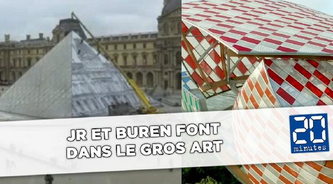 JR et Buren recouvrent la pyramide du Louvre et la fondation Vuitton