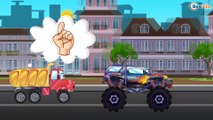 Cars Cartoons for children. Truck and Monster Truck. Battle on the track. Funny Cars for kids