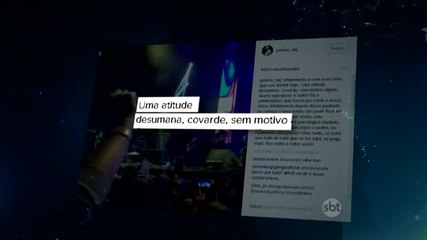 Cantor da dupla Henrique e Juliano leva pedrada durante show