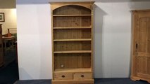 Large pine bookcase with bottom drawers for sale - Pinefinders Old Pine Furniture Warehouse