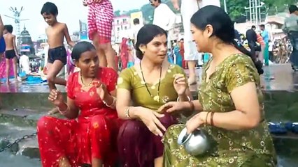 Religious bathing in the Ganges women and children enjoy their religiosity