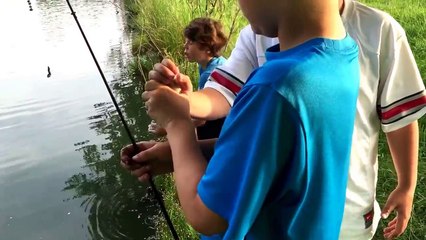 Fishing for bluegill at my friends pond