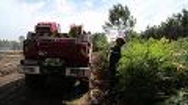 Incendie de Saint-Jeand'Illac, avec les pompiers dimanche matin