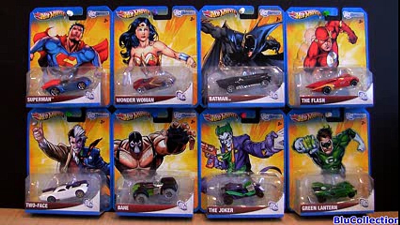 8 DC Universe Hot Wheels Cars Batmobile Superman Bane Joker Flash Wonder Woman DC Comics