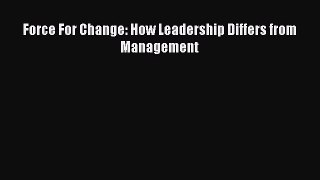 Enjoyed read Force For Change: How Leadership Differs from Management