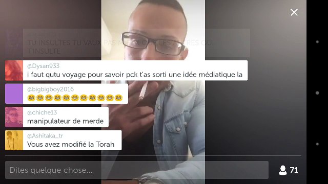 Un Juif clash les arabes et la Palestine en direct de TEL AVIV sur periscope