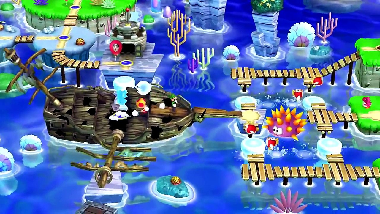 New Super Luigi U (Co-op) - [07] Sparkling Waters (3/3)