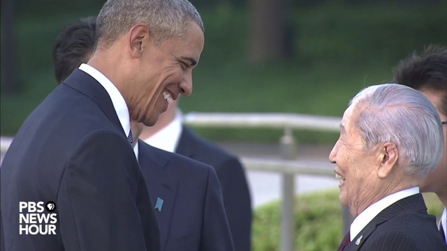 President Obama talks with the Survivors of the atomic bombing of Hiroshima on 27th May 2016