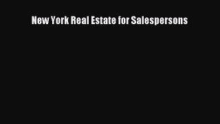 Read New York Real Estate for Salespersons Ebook Free