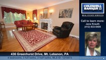 Homes for sale 436 Greenhurst Drive Mt. Lebanon PA 15243 Coldwell Banker Real Estate Services
