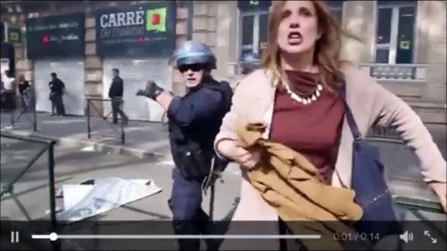 Violence policière à toulouse : un CRS frappe et met à terre une femme