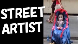 【street artist】【神業】世界 ストリートパフォーマンス ストリートミュージシャン 奇妙なパフォーマー 正気で見続けられるか big baby