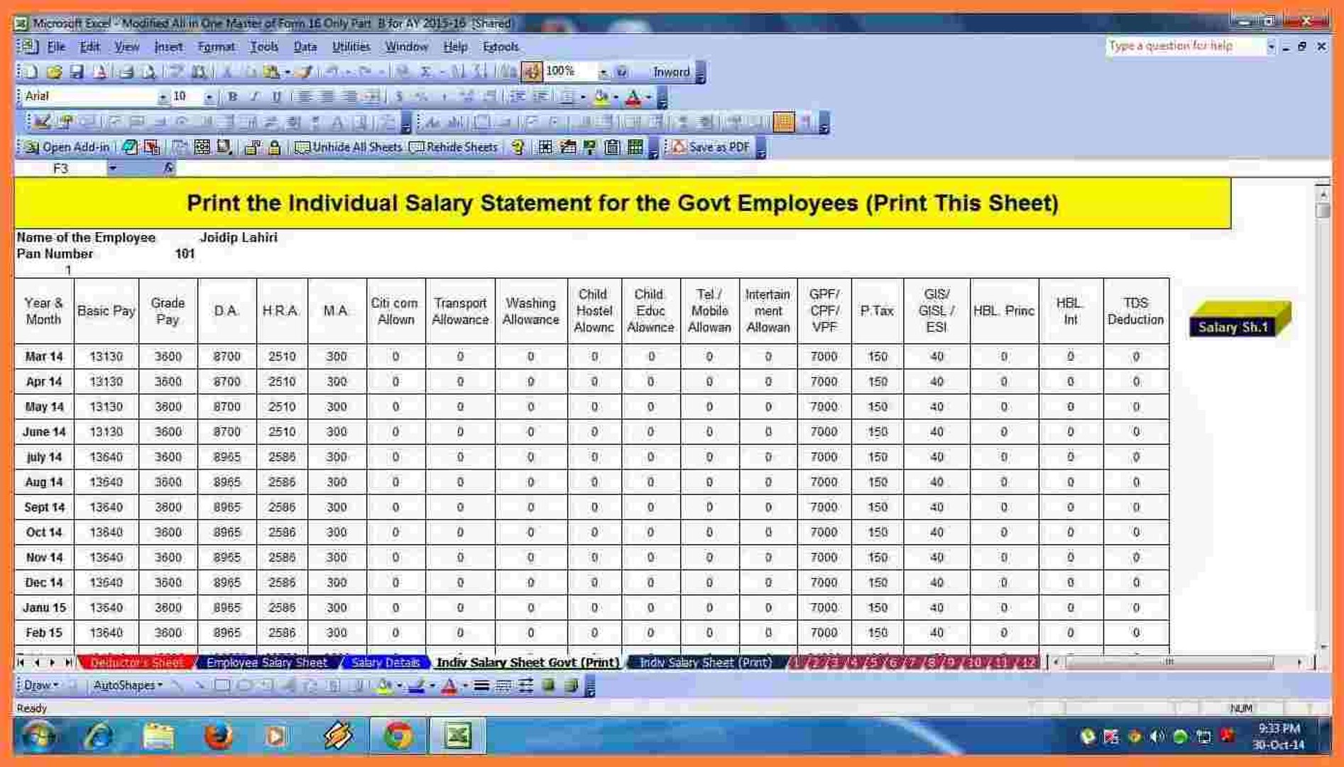 How To Create Salary Sheet And Payslip In Excel Video Dailymotion