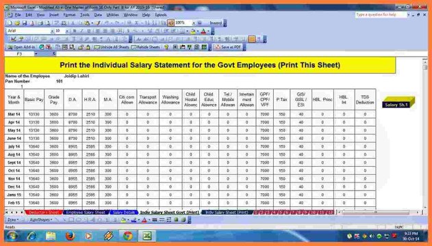 HOW TO CREATE SALARY SHEET AND PAYSLIP IN EXCEL