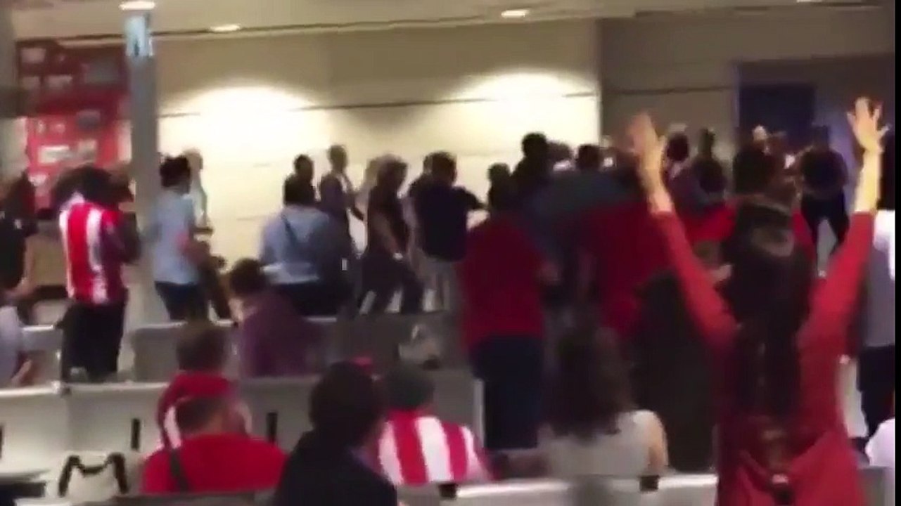 Real Madrid and Atletico Madrid fans brawl at airport ahead of Champions League final