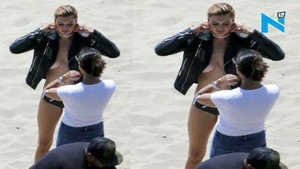 Kelly Rohrbach's beach photoshoot