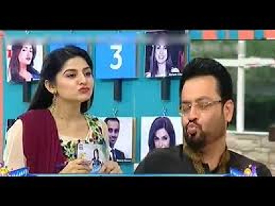 Amir Liaquat Tharki with Sanam Baloch in LIVE Show