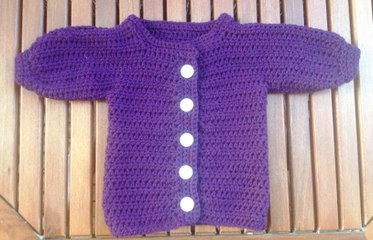 Crochet Baby Jacket - Cardigan - Sweater -- Button tab, part 6 by BerlinCrochet