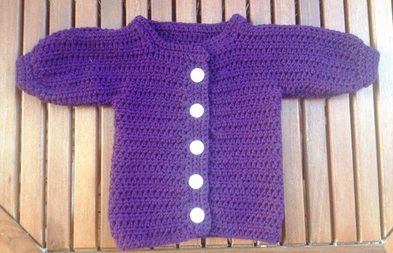 Crochet Baby Jacket - Cardigan - Sweater - Front Part left, part 3 by BerlinCrochet