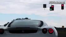 2014 DRAG RACE Ferrari F430 drifting through a traffic light