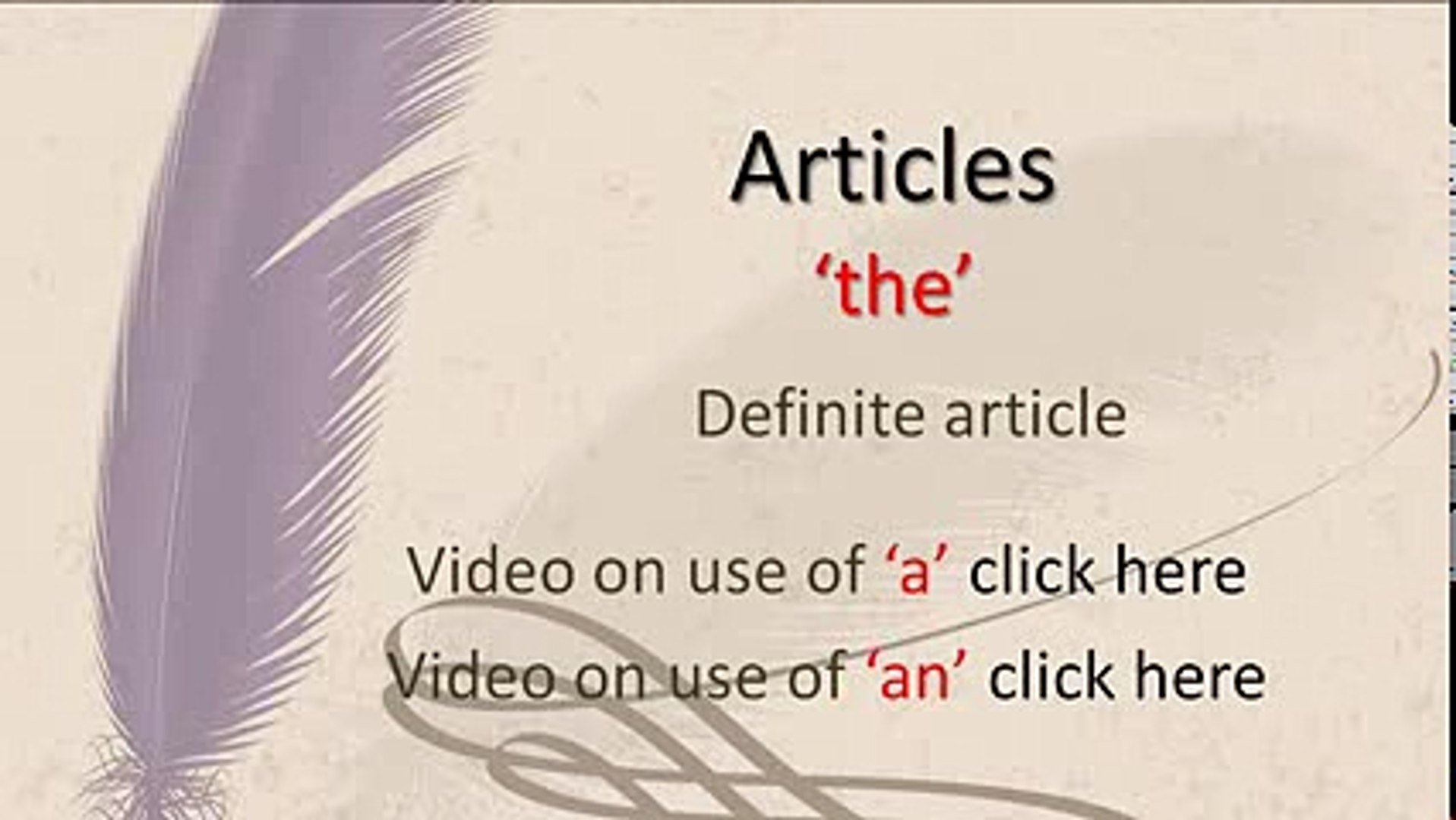 Definite article THE - Use of Articles in English Grammar