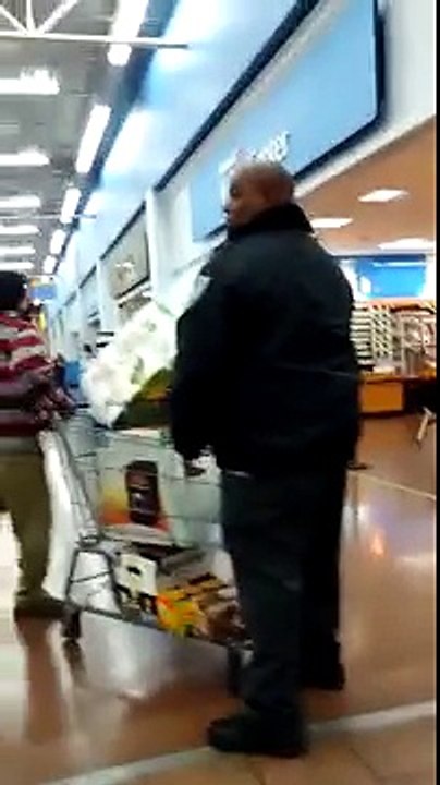 Walmart security pushing people around