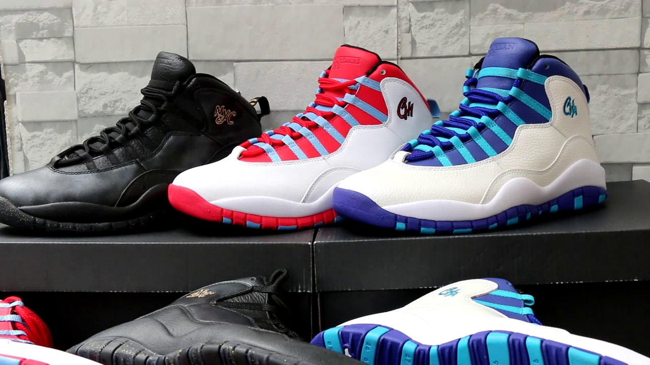 Air Jordan 10 Charlotte/Chicago Flag/NYC Unboxi...