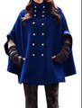 Get Allegra K Women Dolman Sleeve Stand Collar Pockets Worsted Poncho Coat Blue L Best