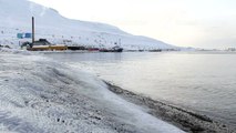Ice coast of the Arctic Ocean. The surroundings of Longyearbyen, Svalbard.