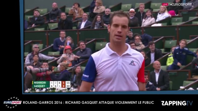 Roland-Garros 2016 : Richard Gasquet énervé, il s’en prend violemment au public (Vidéo)