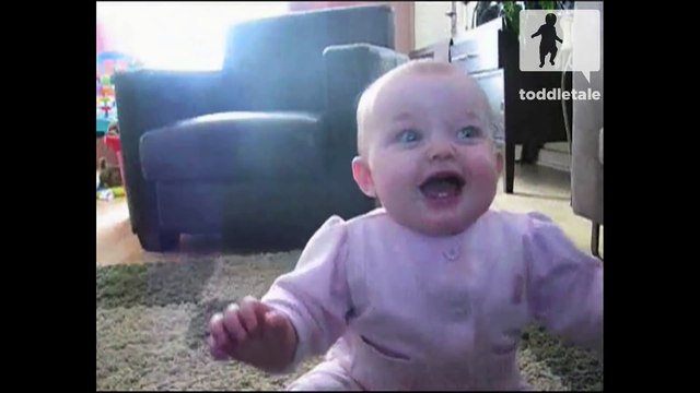 Baby Girl Laughing Hysterically at Dog Eating Popcorn Laughing Babies toddletale