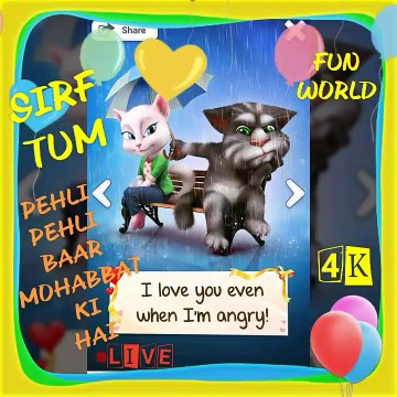 Pehli Pehli Baar Mohabbat Ki Hai - Sirf Tum song Tom cat and Angela love