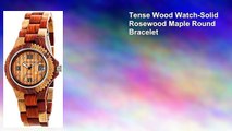Tense Wood Watch-Solid Rosewood Maple Round Bracelet