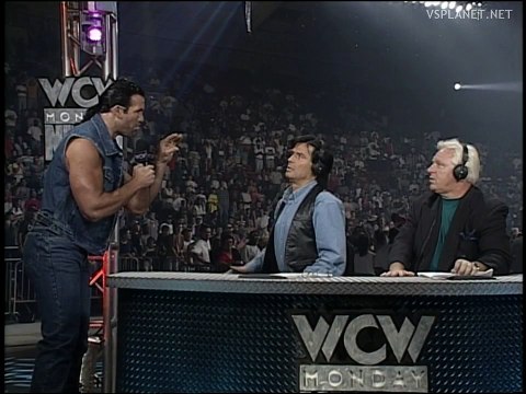 Scott Hall threatens Eric Bischoff @ WCW Monday Nitro 27.05.1996