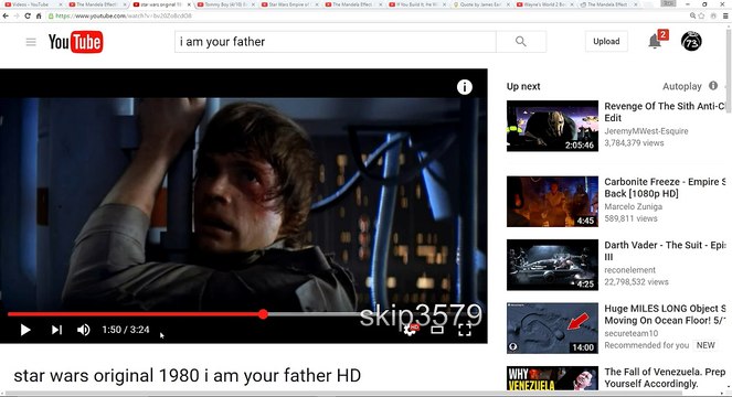 The Mandela Effect!( Luke, I Am Your Father ) Darth Vader Remembers The Luke Line!!!