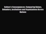 Enjoyed read Culture's Consequences: Comparing Values Behaviors Institutions and Organizations