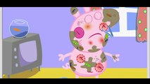 Peppa pig is taking a shower after having fun
