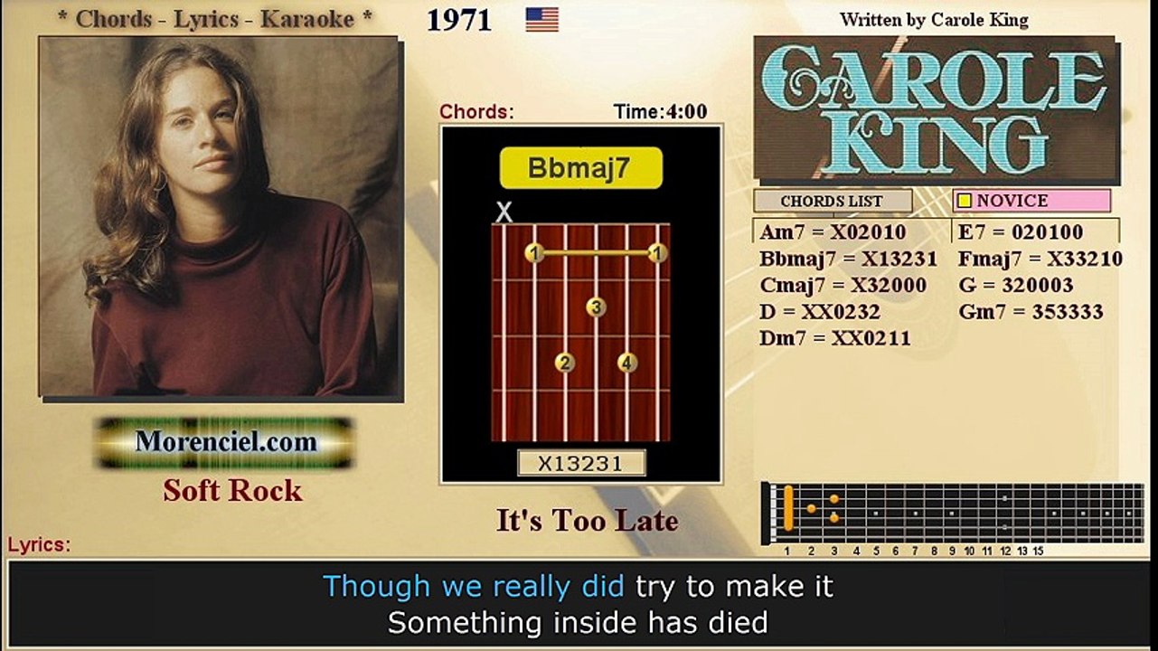 It's Too Late - Carole King