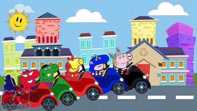 SpiderMan Peppa pig Family saviors The Beast #4 | Finger Family and 5 Little Peppa (inside out)