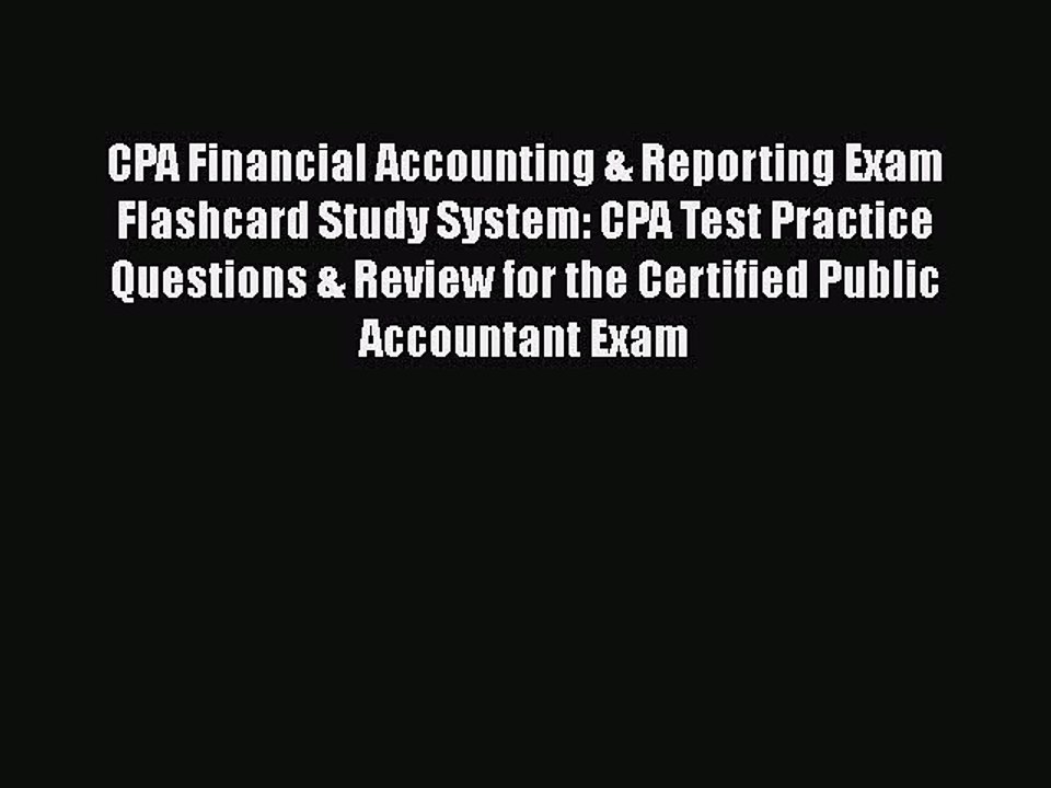 [PDF] CPA Financial Accounting & Reporting Exam Flashcard Study System: CPA Test Practice Questions