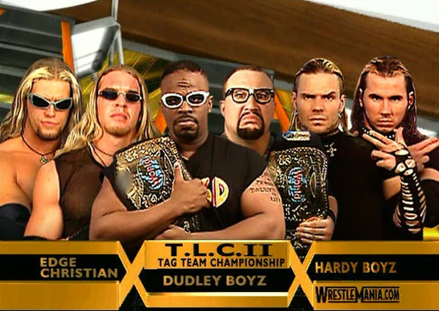 Dudley Boyz vs Edge &amp; Christian vs Hardy Boyz (WWF Tag Team Championship - TLC II WrestleMania X-Seven ITA) - Video Dailymotion