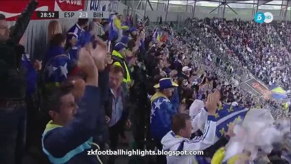 Emir Spahic Goal - Spain 2-1 Bosnia and Herzegovina - 29-05-2016