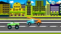 Cars Cartoons. Monster Truck & Racing Car vs Police Car. Heavy Vehicles - Road Repairs. Episode 12