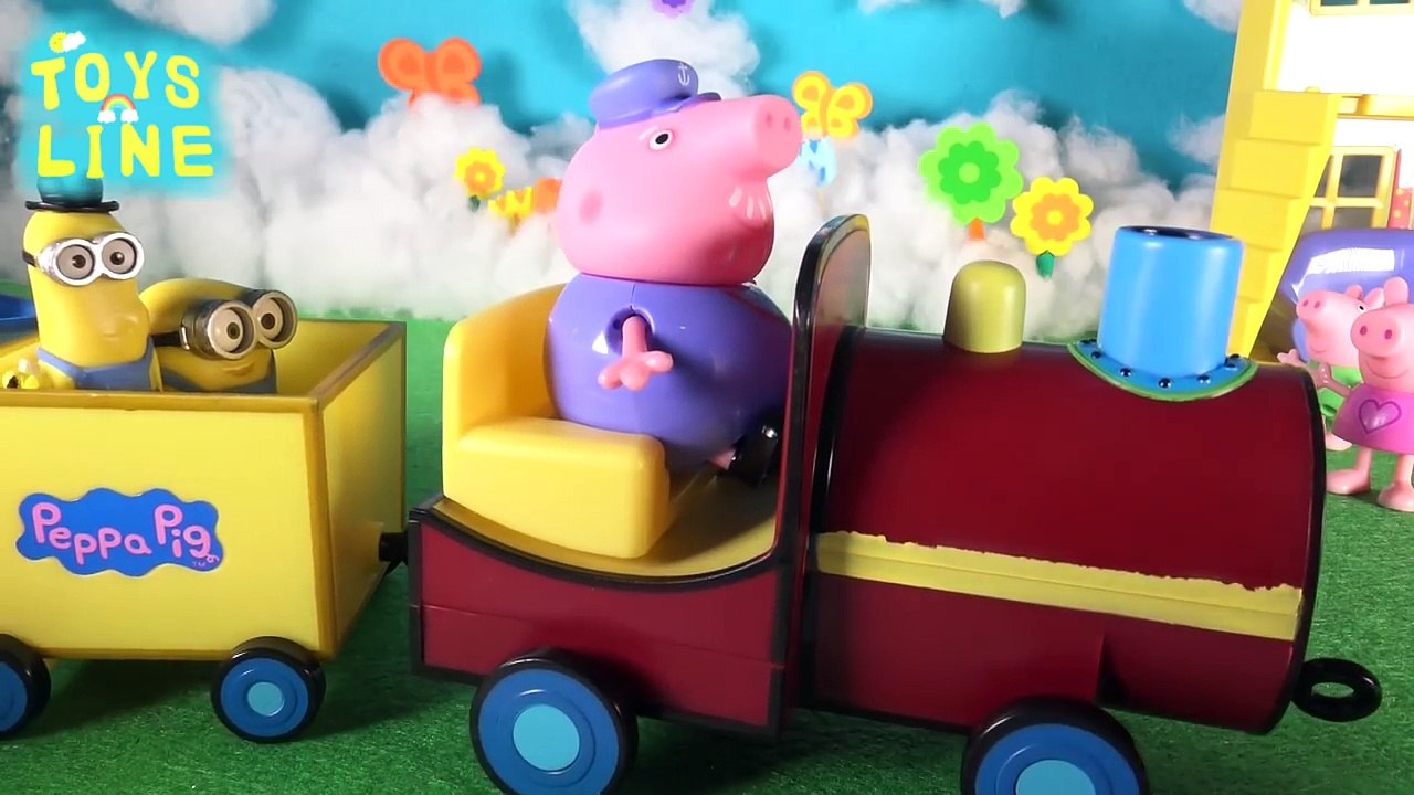 PEPPA PIG and George play fun game hide and seek with Minions TOYS LINE