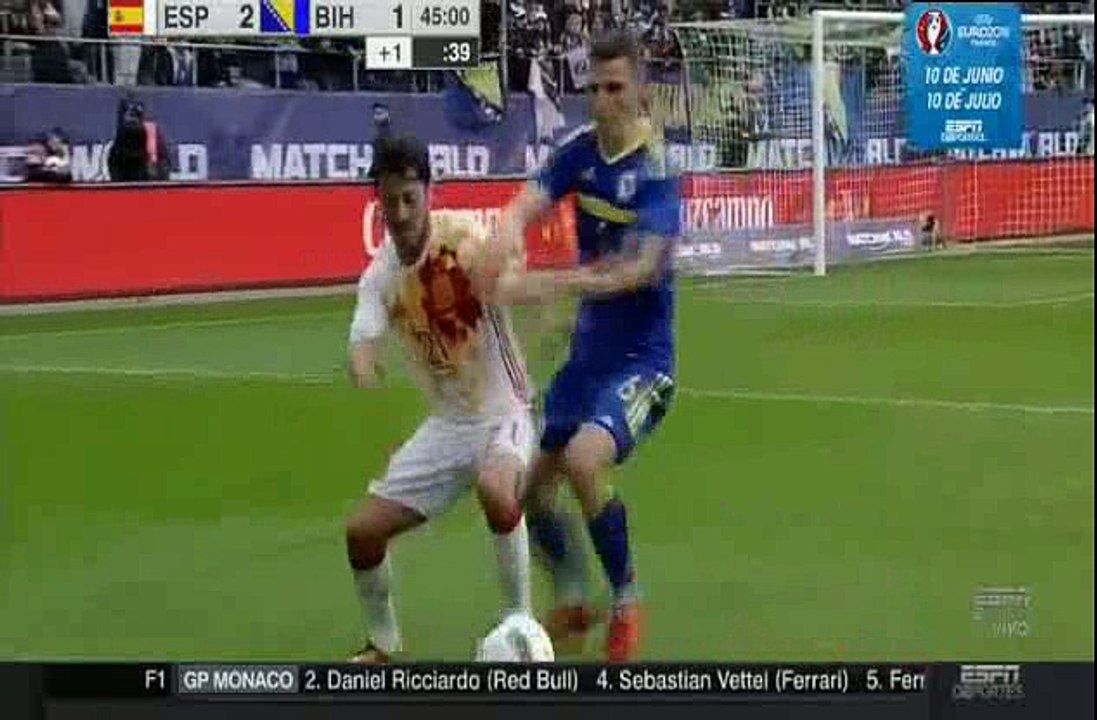 Emir Spahic RED CARD - Spain vs Bosnia-Herzegovina