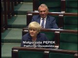 Poseł Małgorzata Pępek - Wystąpienie z dnia 19 maja 2016 roku.