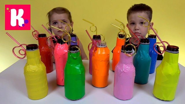 Айс Ти Челлендж угадываем вкусы холодного чая на канале Кати и Макса новое видео 2016 Kid's Ice Tea Challenge